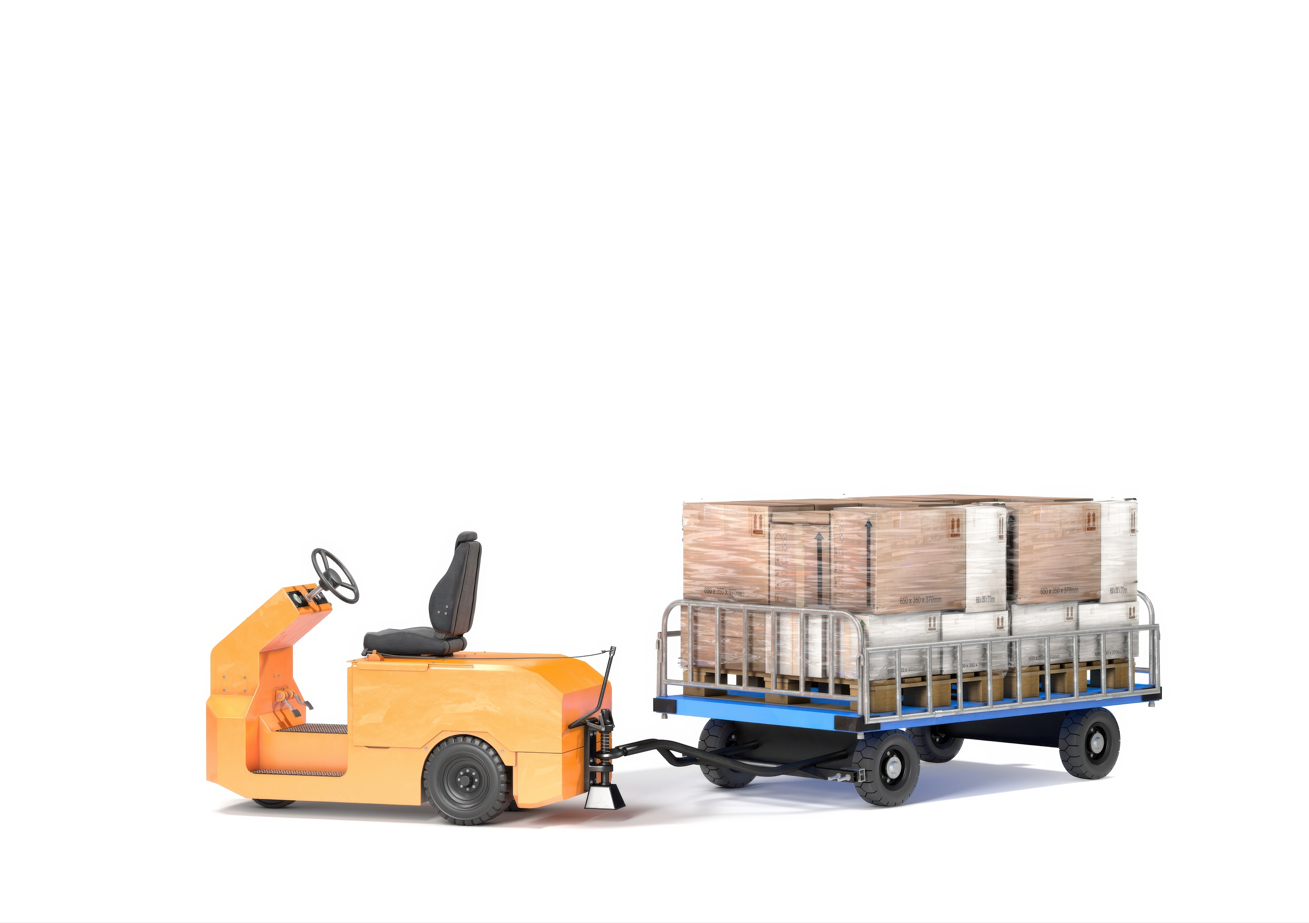 Schlepper und Plattformwagen