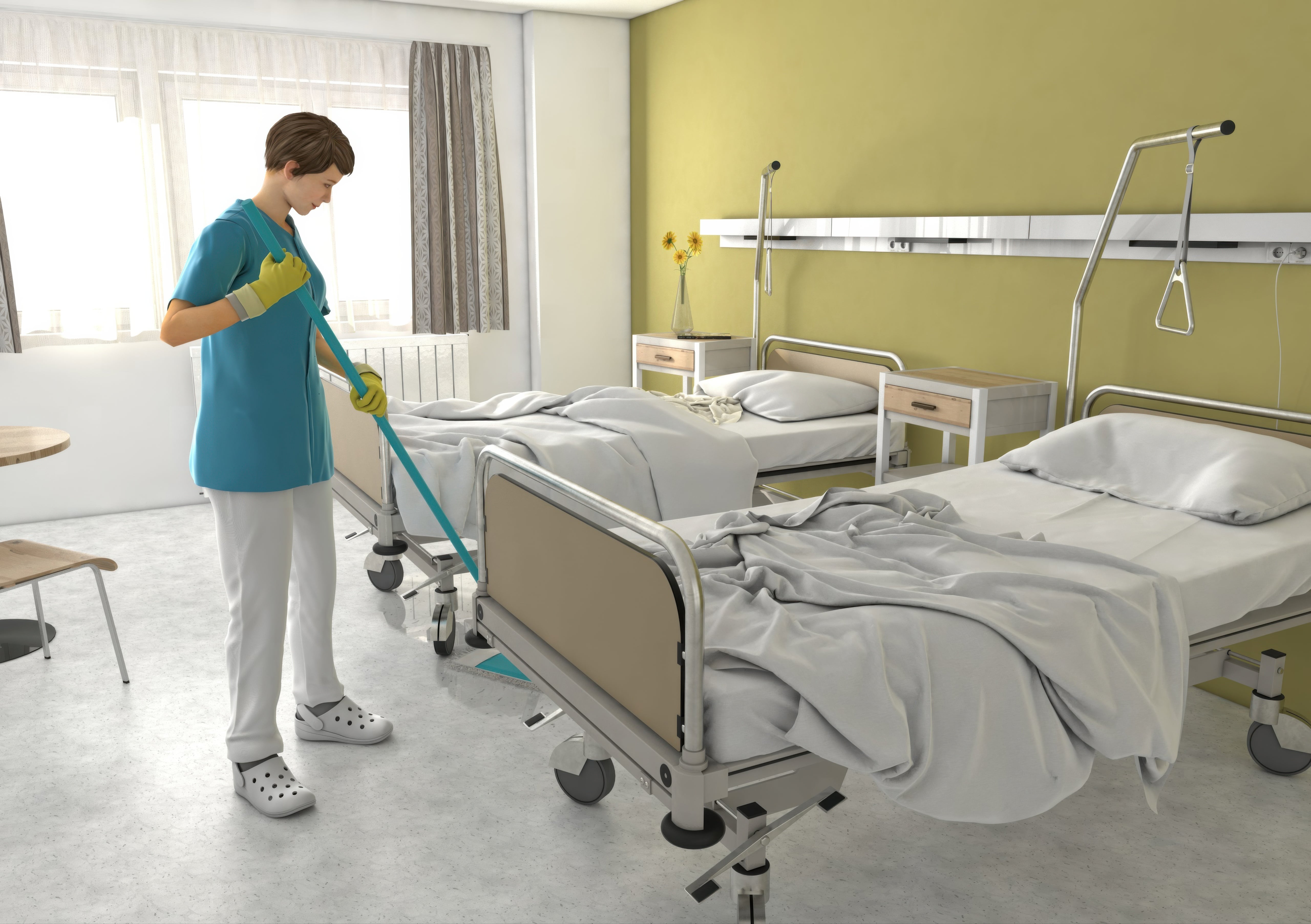 Reinigung-eines-Patientenzimmers